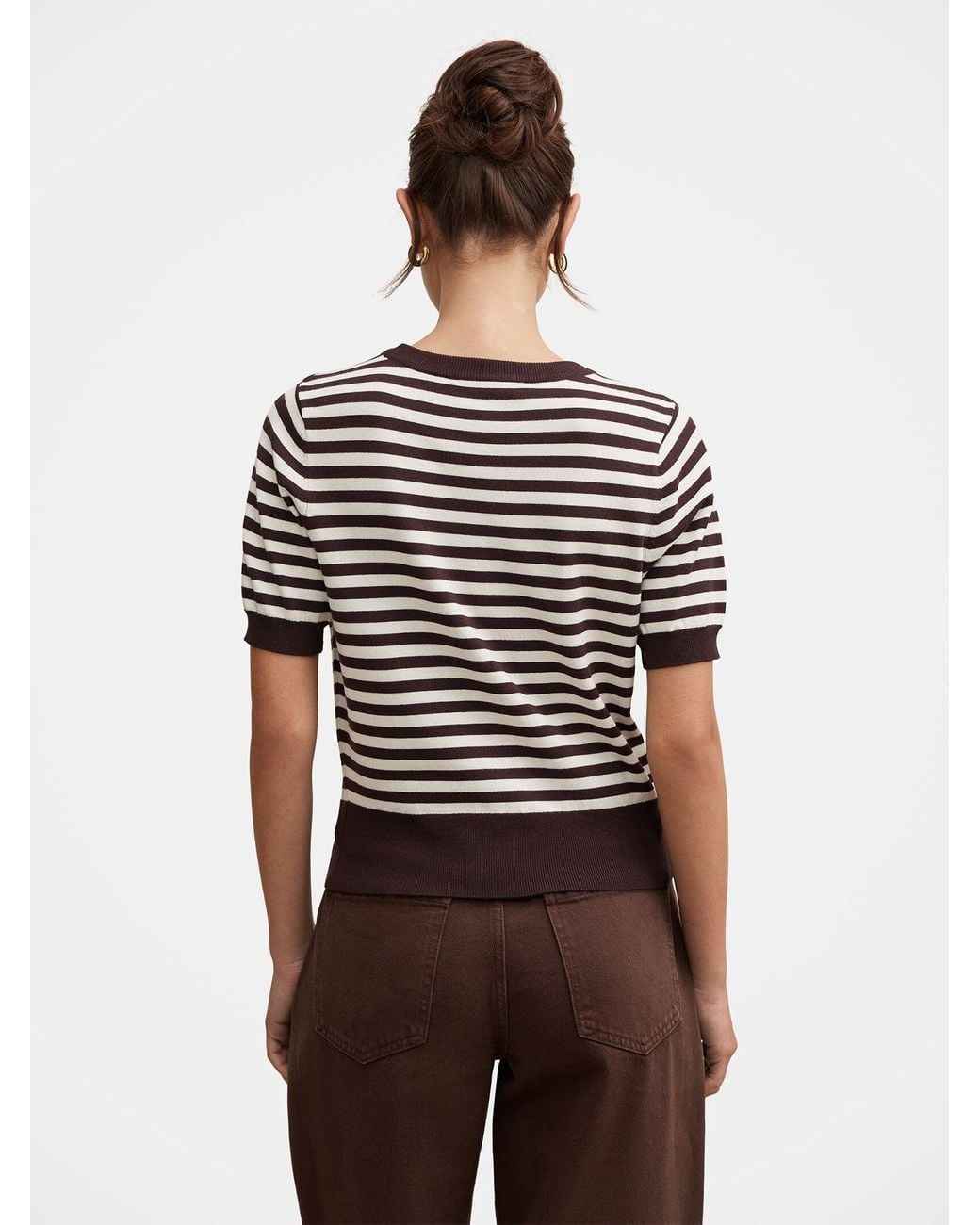 Forever New Brown Maisie Striped Short-Sleeved T-Shirt