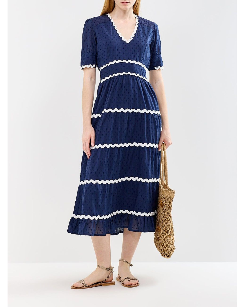 Aspiga Blue Viola Ric Rac Maxi Dress