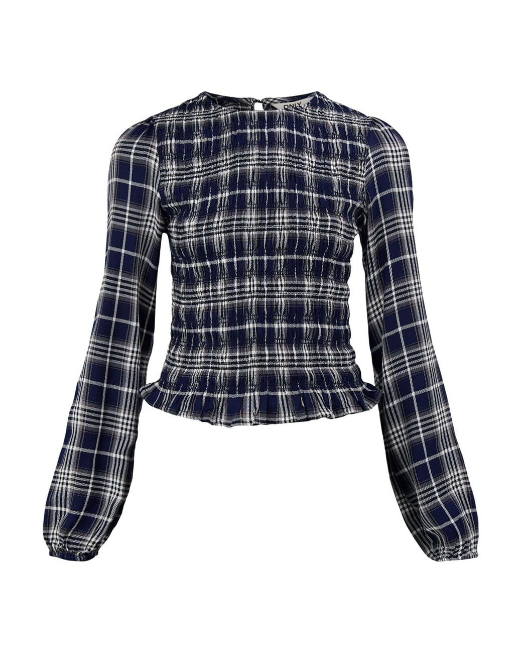 ONLY Blue Carly Long-Sleeved Smock Top
