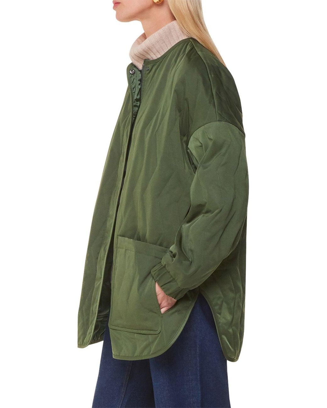 Whistles Green Women's Esther Quilted Coat