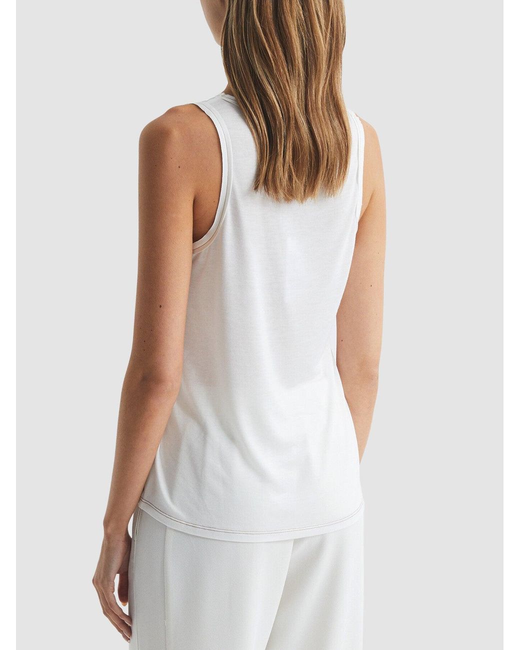 Reiss White Riley Front Vest