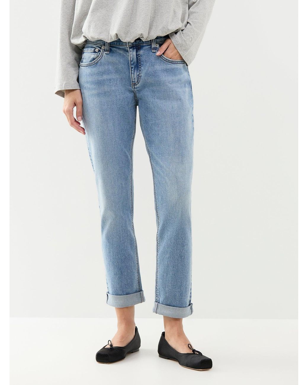 Rag & Bone Blue Dre Slim Boyfriend Jeans
