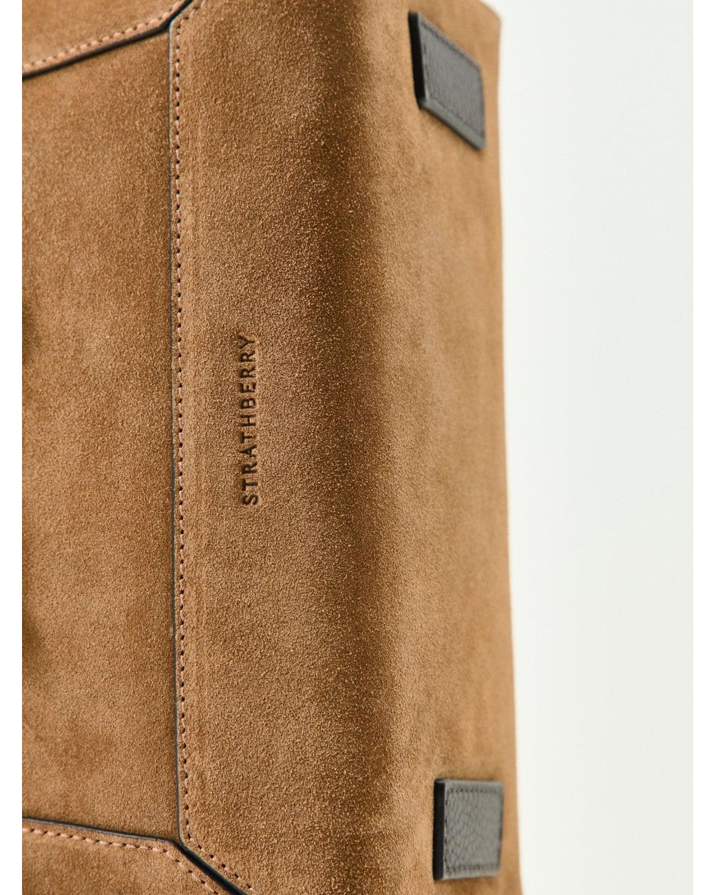 Strathberry Metallic Mosaic Suede Top Handle Bag