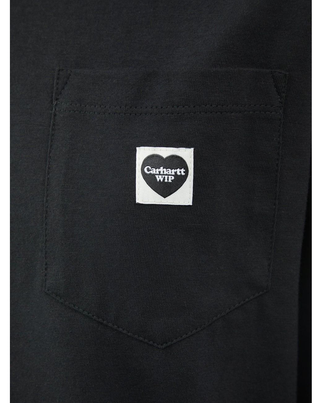Carhartt Black Long Sleeve Pocket Small Heart T-Shirt for men