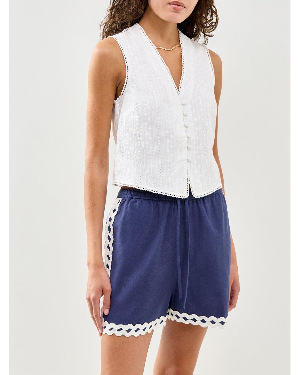 Nobody's Child White Eliza Waistcoat Top