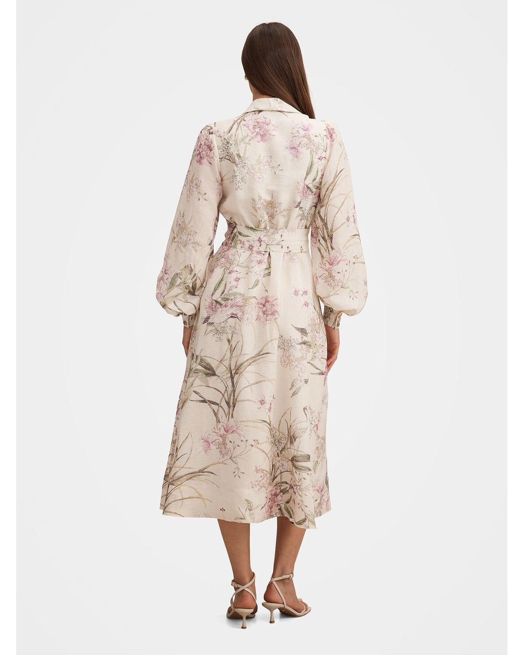 Forever New White Hazel Shirt Midi Dress Floral