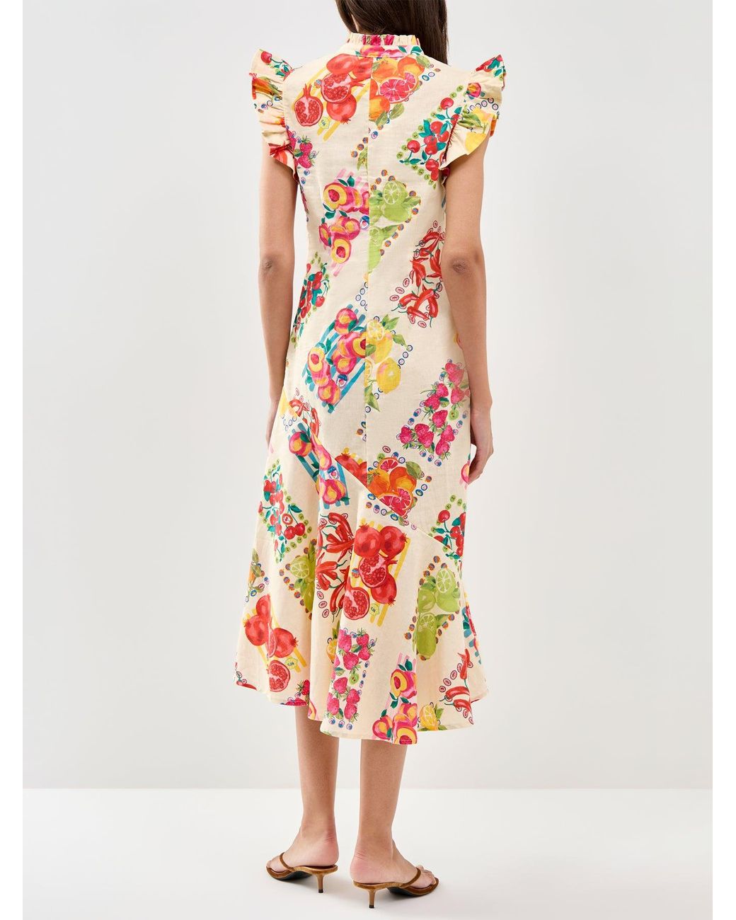 Never Fully Dressed White Fruit Sticker Remi Dress
