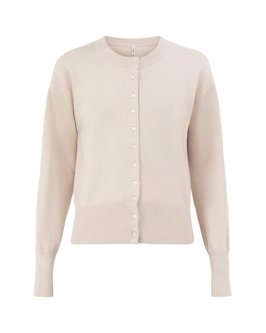 ONLY White Mio Long-Sleeved Button Cardigan