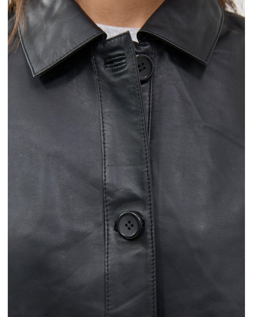 Vero Moda Black Evestina Short Leather Jacket