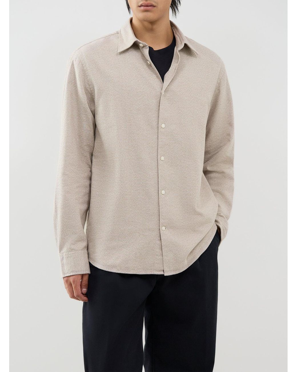 SELECTED White Organic Noah Brushed Twisted Shirt for men