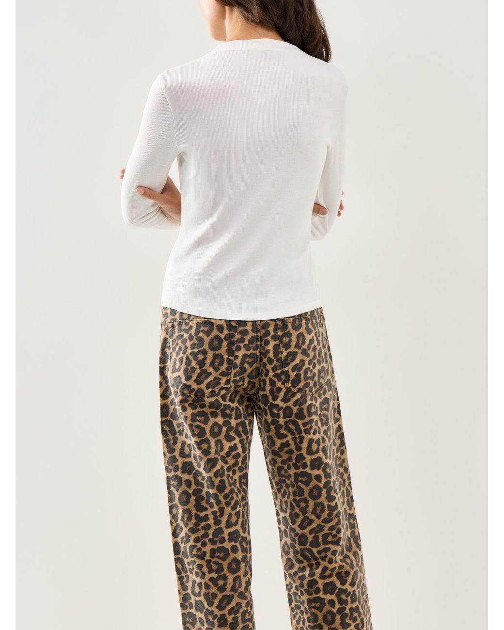 Nobody's Child Natural Ribbed Grown-On Neck Top