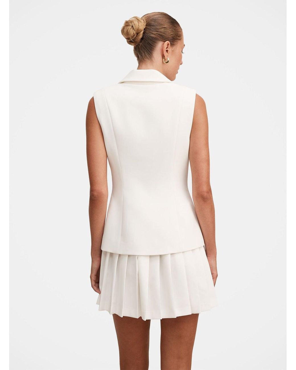 Forever New White Lucy Sleeveless Blazer Mini Dress
