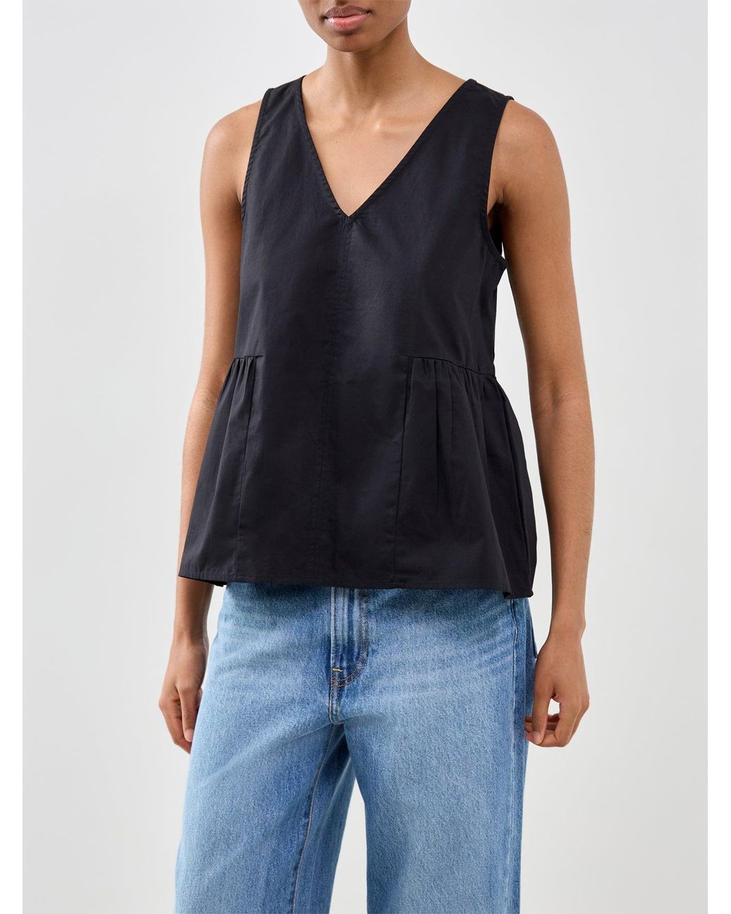 SELECTED Blue Blair Sleeveless Peplum Top