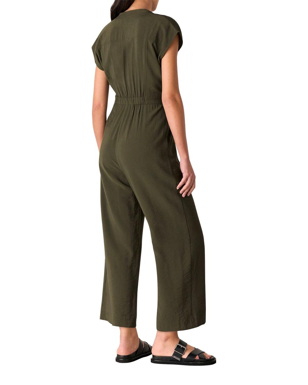 Whistles Green Sleeveless Drawstring Jumpsuit