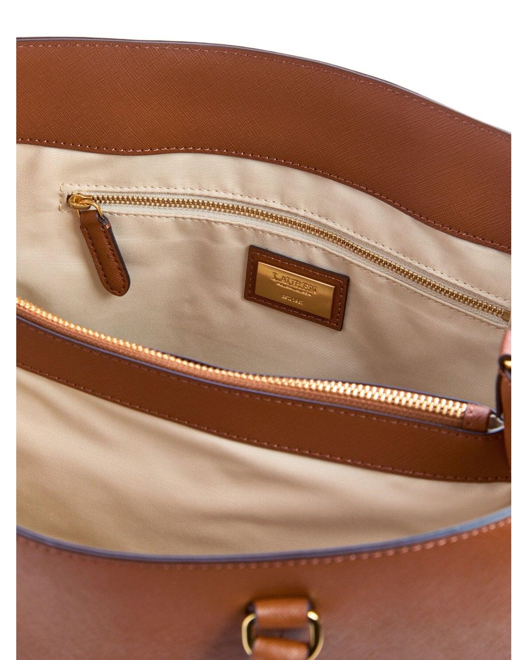 Ralph Lauren Brown Hanna Large Satchel Bag