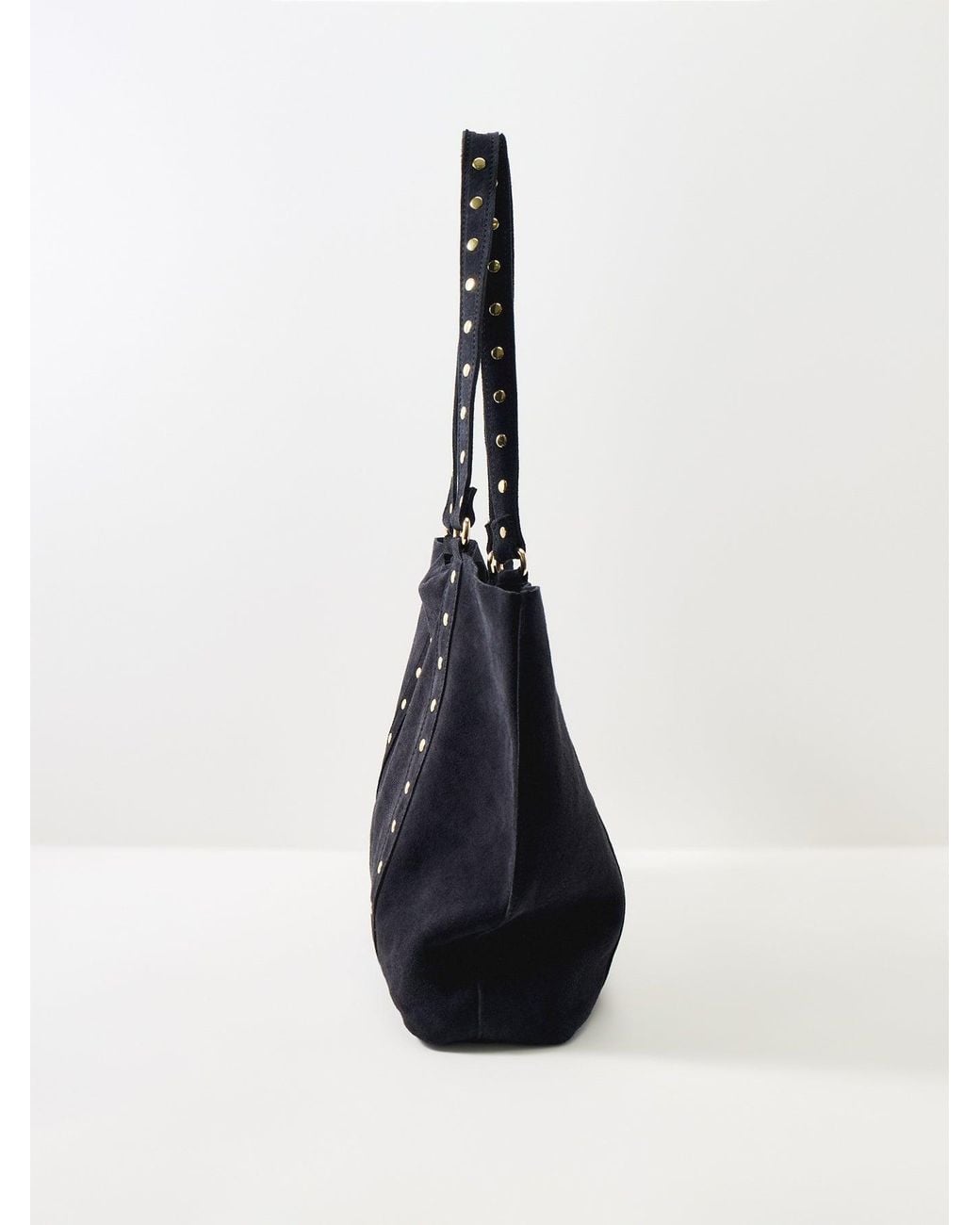 Marlon Black Cornelle Studded Suede Tote Bag