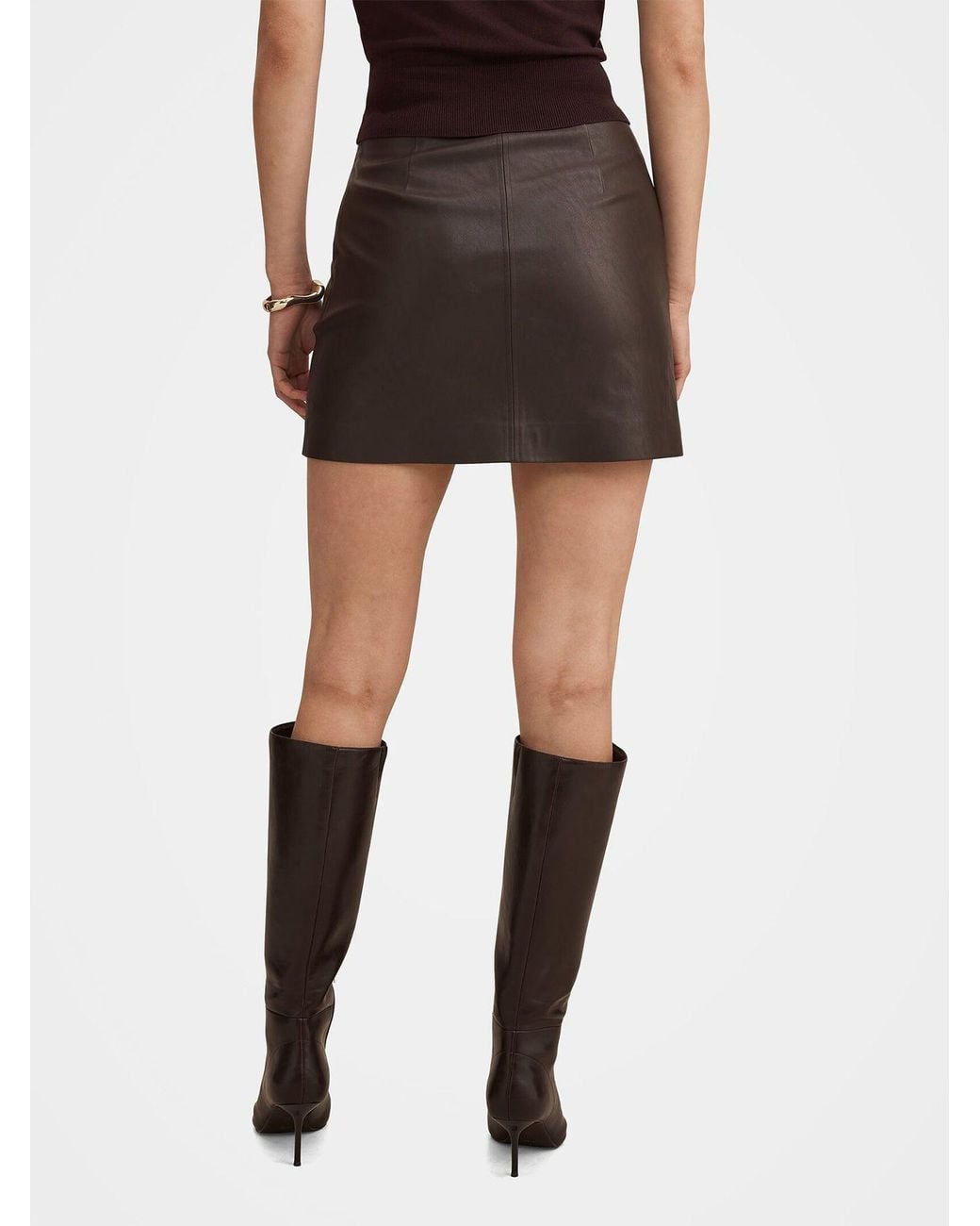 Forever New Brown Lauren Vegan Mini Skirt