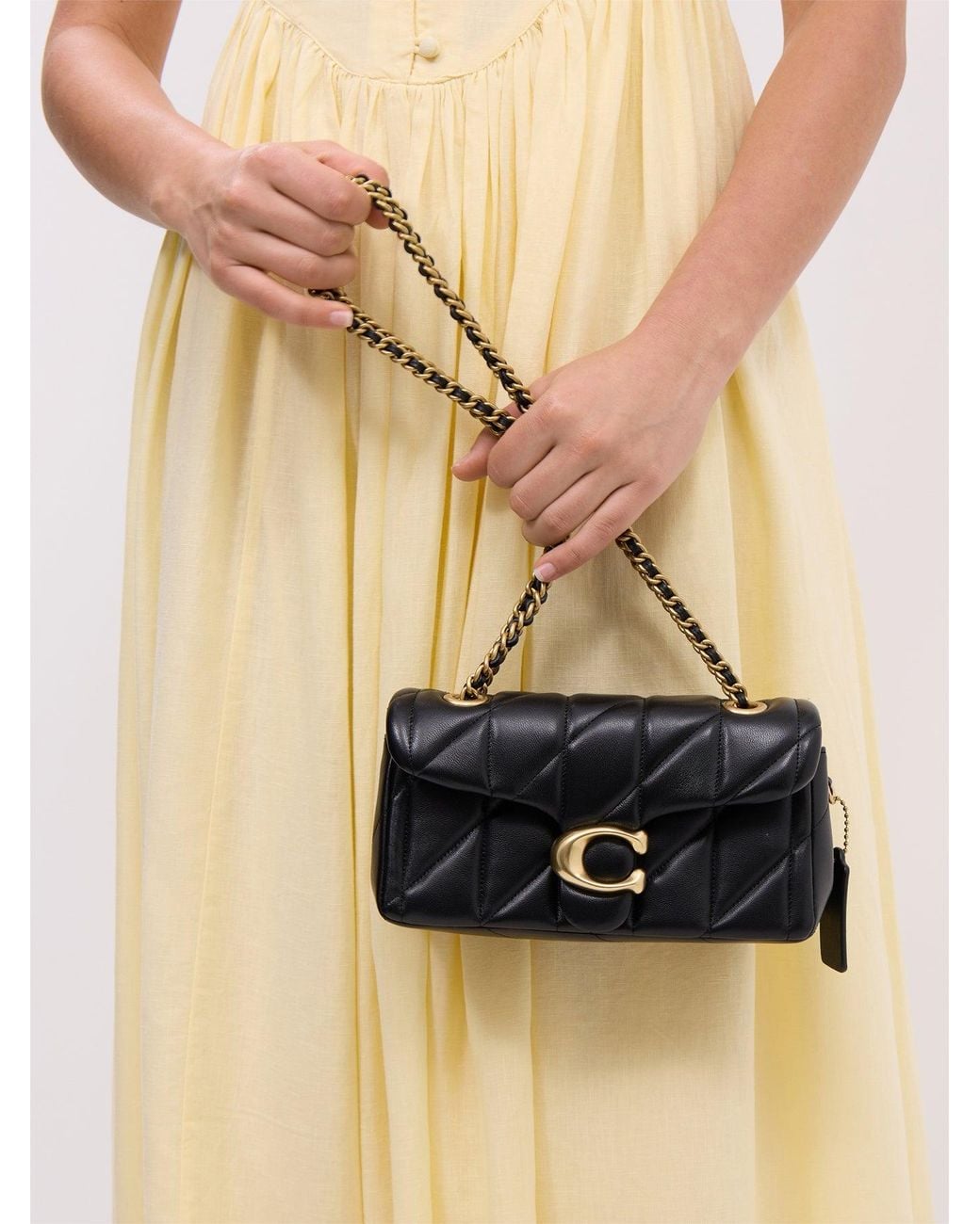 COACH Black Quilted Tabby 20 Shoulder Bag