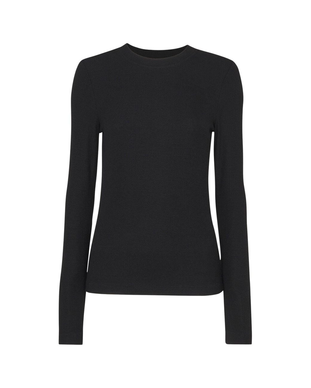 Whistles Black Women's Essential Ribbed Crew