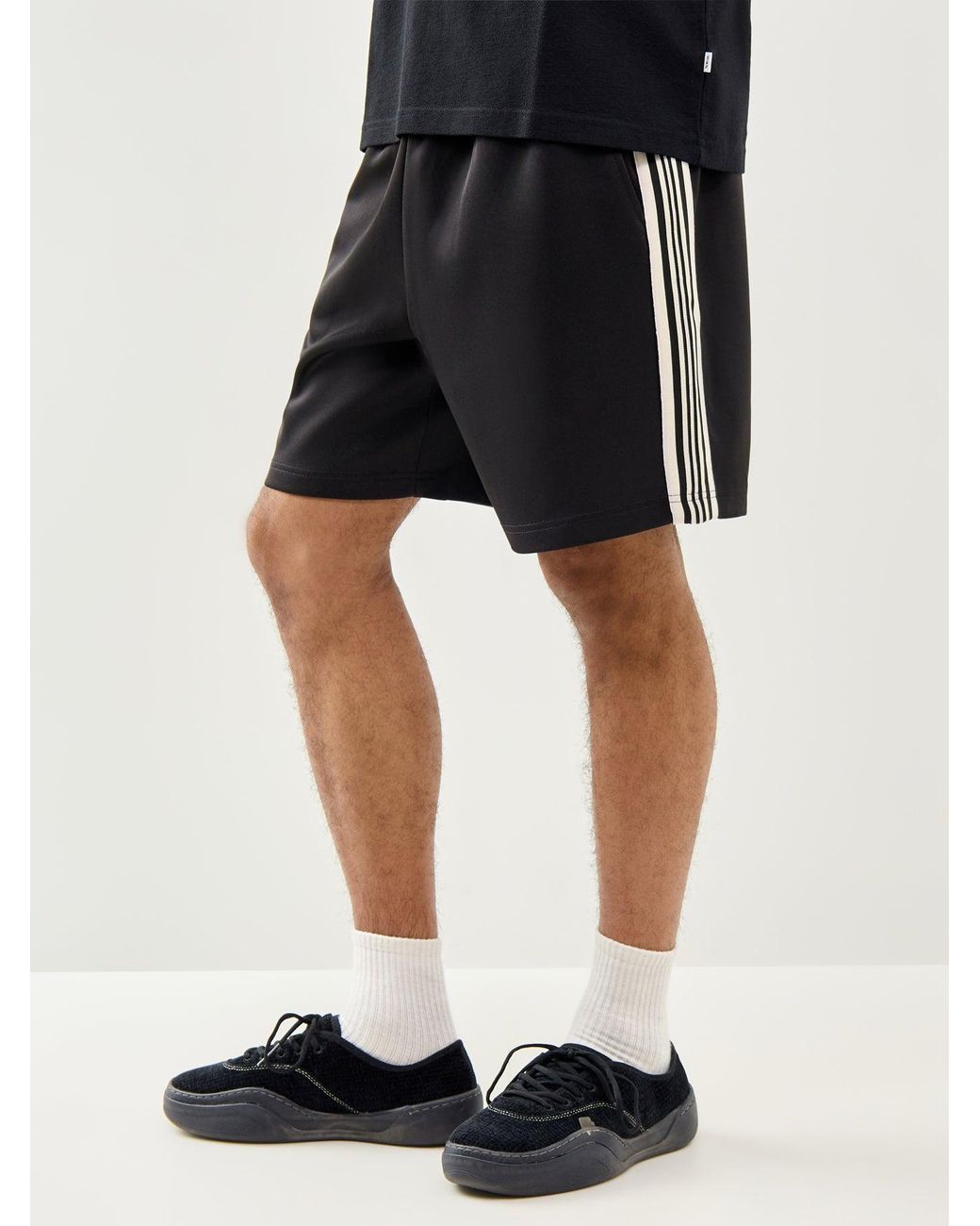 Only & Sons Black Relaxed Track Sweatshorts for men