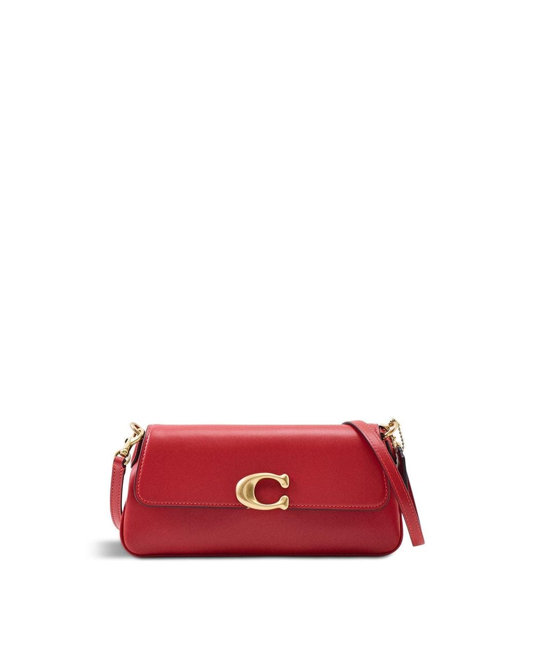 COACH Red Refined Calf Jet Shoulder Bag Poppy