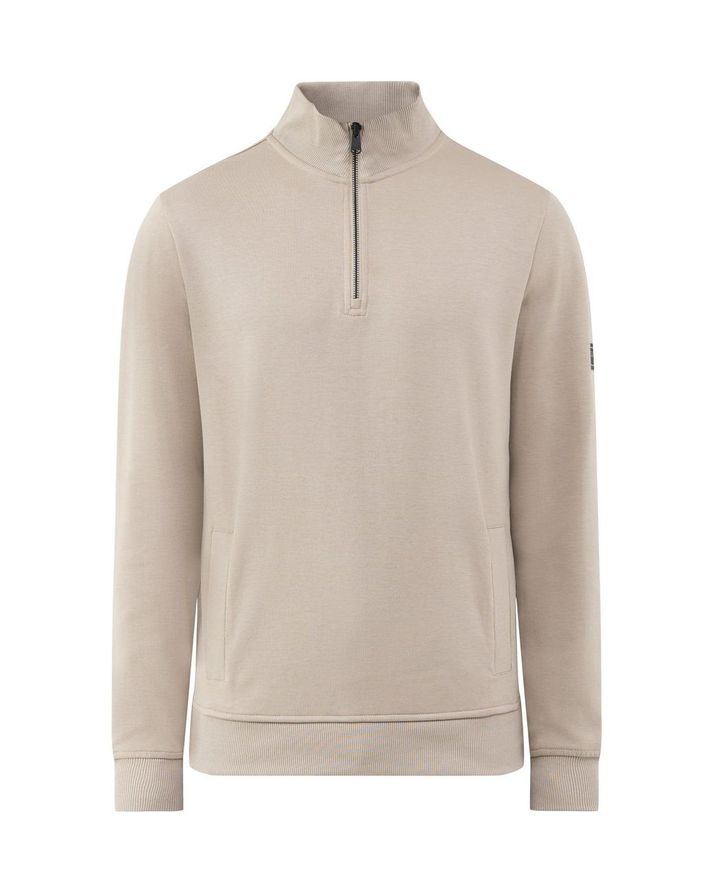 Barbour White Ilford Interlock Funnel Neck Sweatshirt Cream for men