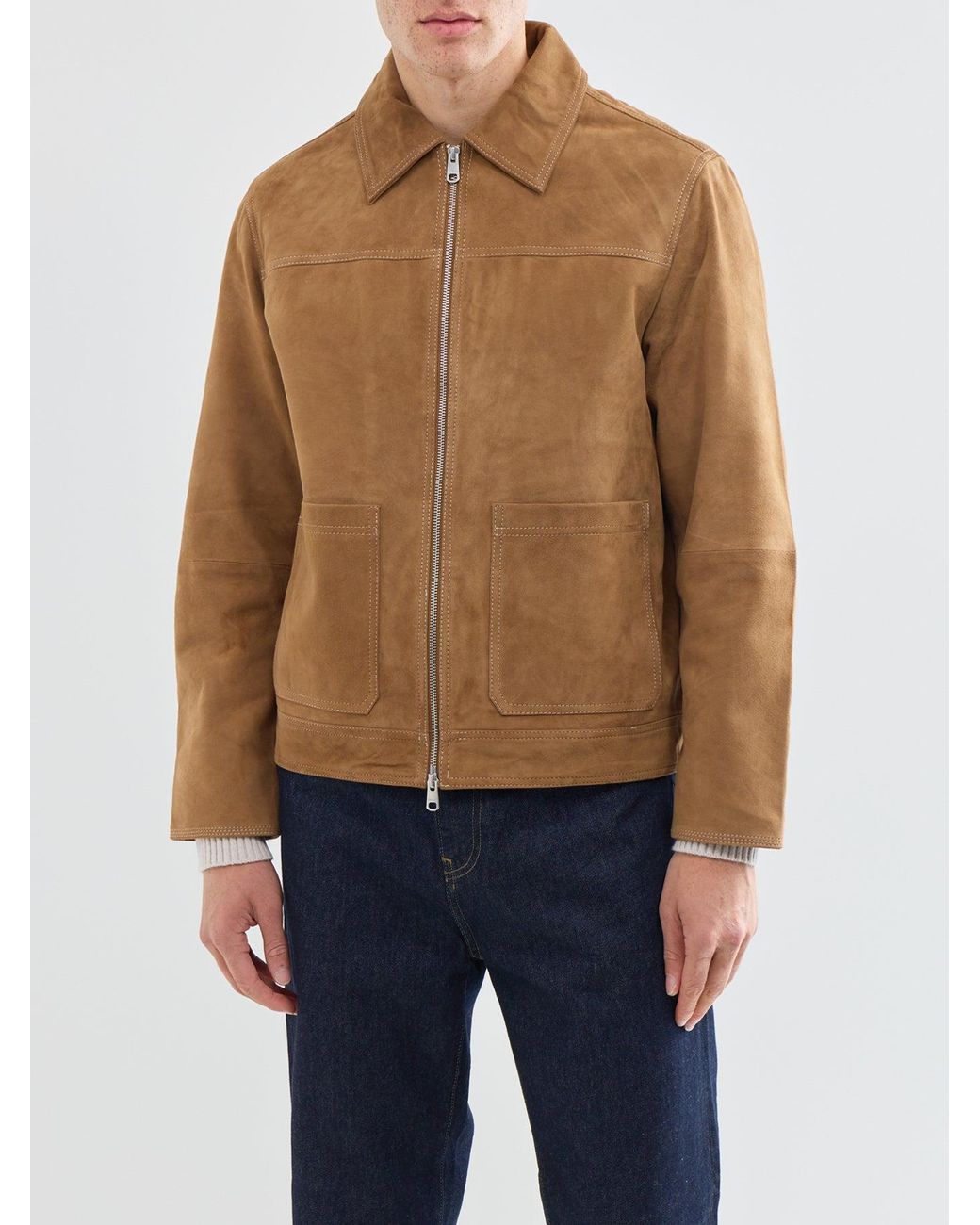 SELECTED Brown Carson Goat Suede Jacket for men