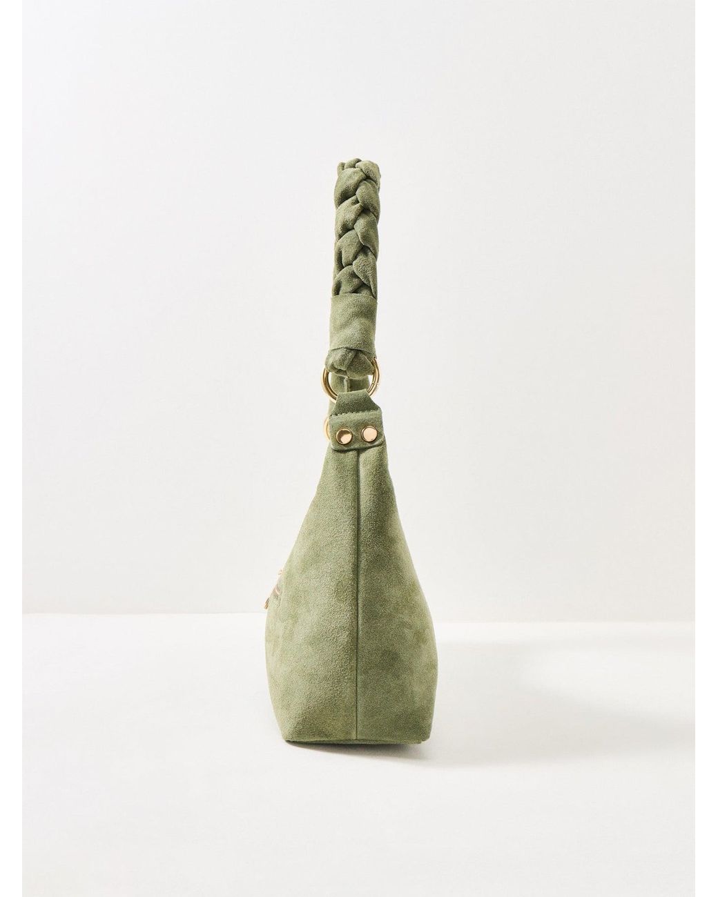 Marlon Green Marley Braid Suede Shoulder Bag