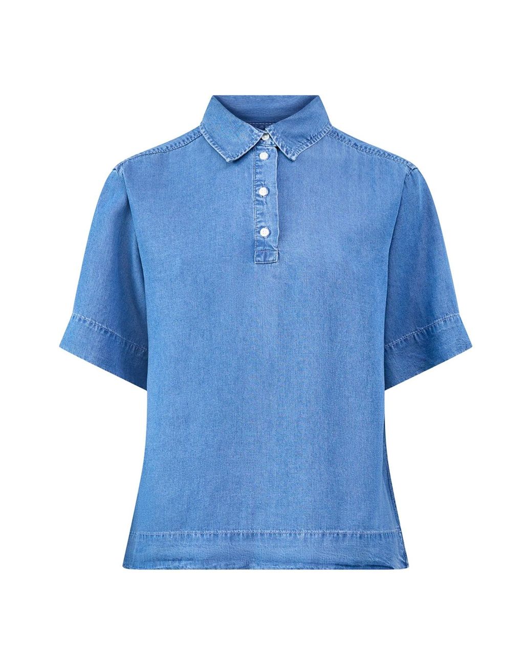 SELECTED Blue Janna Oversized 2/4 Polo Shirt