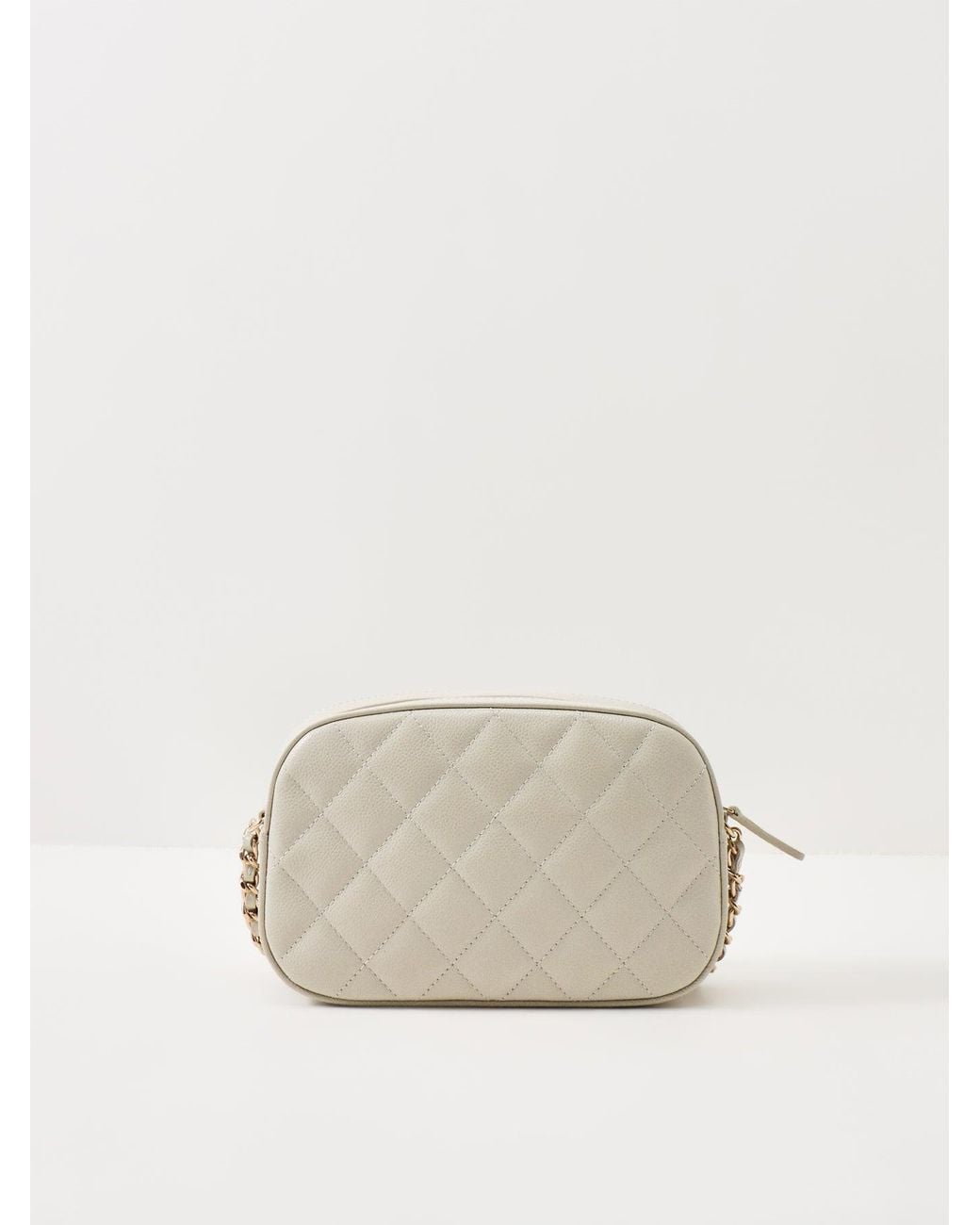 Le Prix White Coach Quilted Grained Calfskin Camera Case Shoulder Bag –