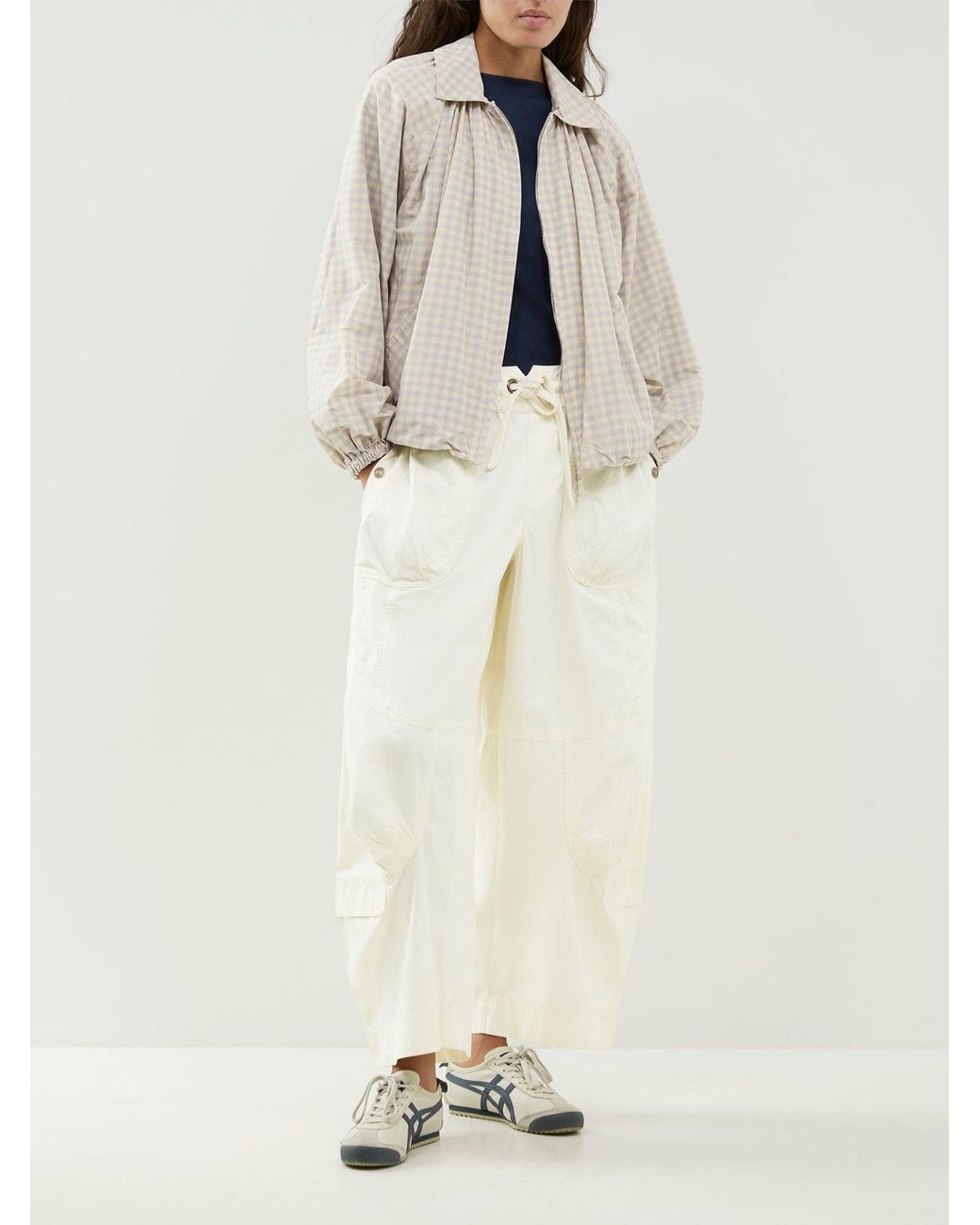 Free People White Onset Parachute Trousers
