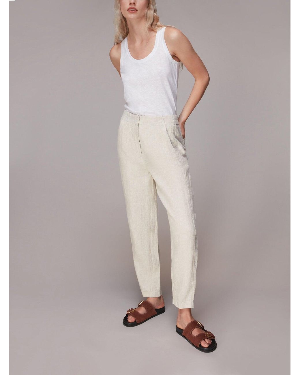 Whistles White Barrel Leg Trouser