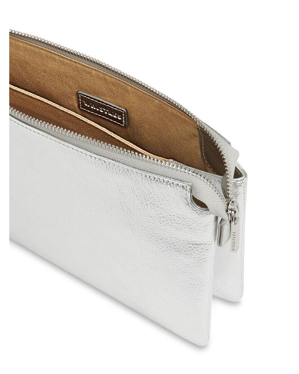Whistles White Women's Elita Double Pouch Clutch