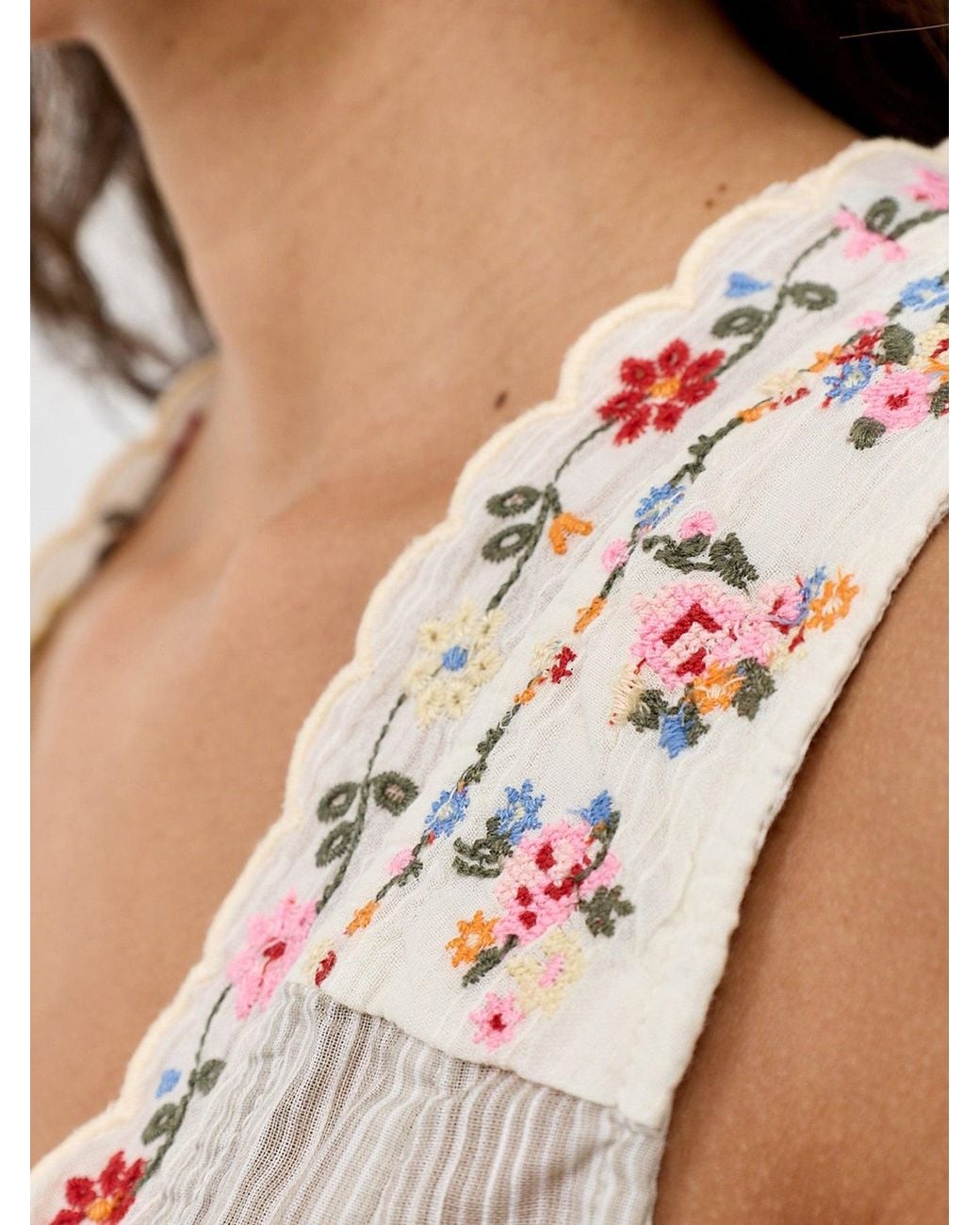 Free People White Ellis Blouse Neutral