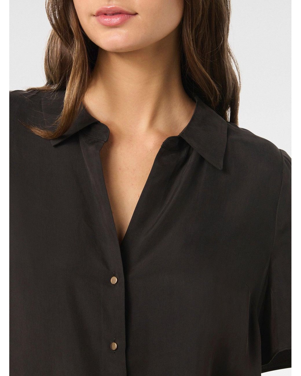 Forever New Black Betsy Cupro Shirt
