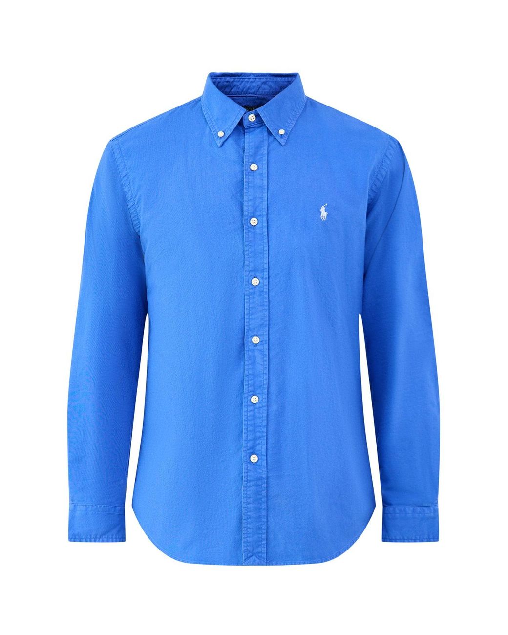 Polo Ralph Lauren Custom Fit Oxford Shirt in Blue for Men | Lyst UK