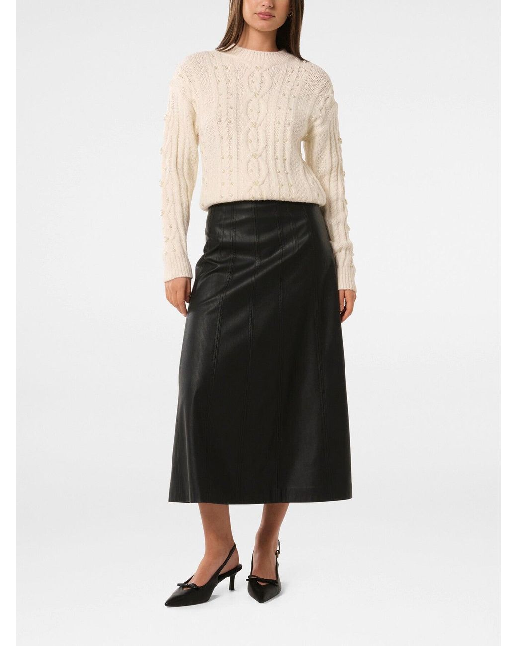 Forever New White Women's Marie Pearl Embellished Sweater
