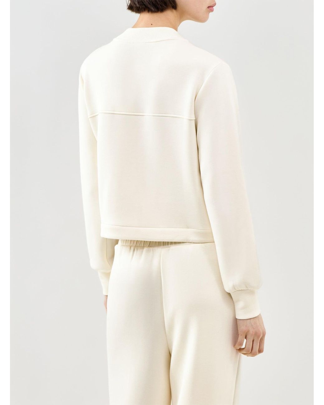 Varley White Hartwell Button Through Sweat
