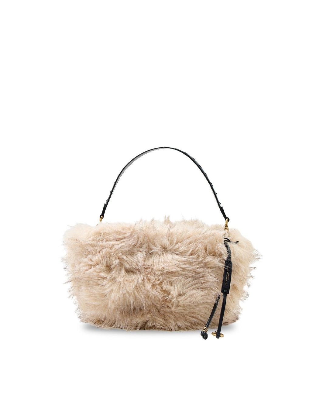 Gianni Chiarini Natural Cleo And Faux-Fur Shoulder Bag Cream