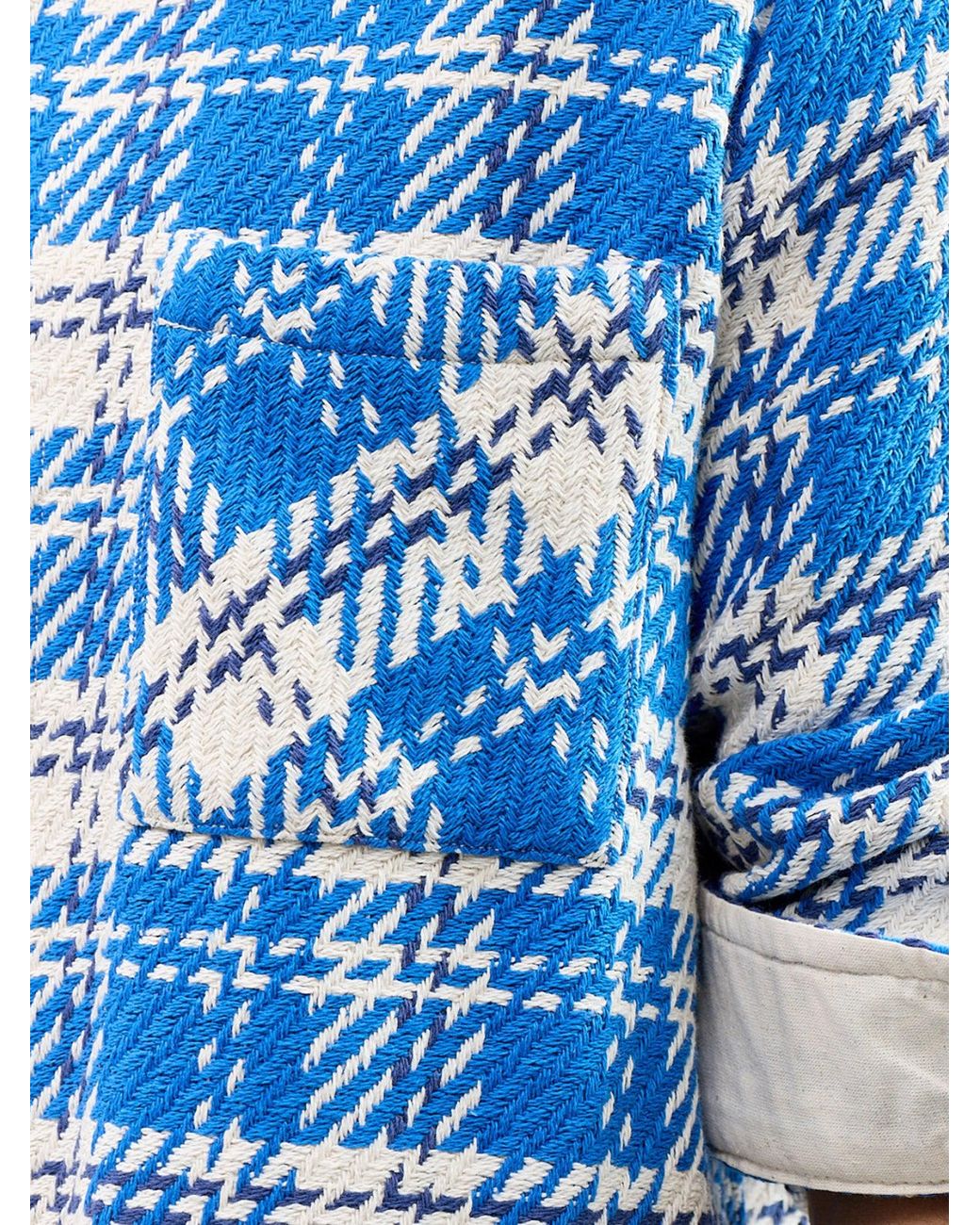 Wax London Blue Whiting Check Overshirt for men