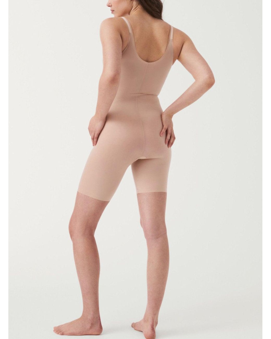 Spanx White Women's Thinstincts 2.0 Open Bust Thigh Bodysuit