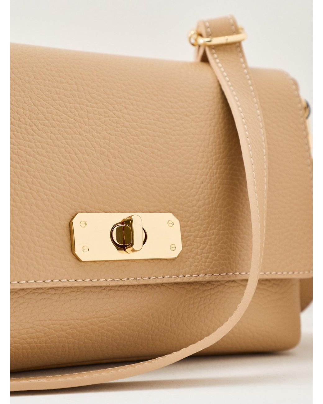 Apatchy London Natural Maisie Midi Tan Crossbody Bag
