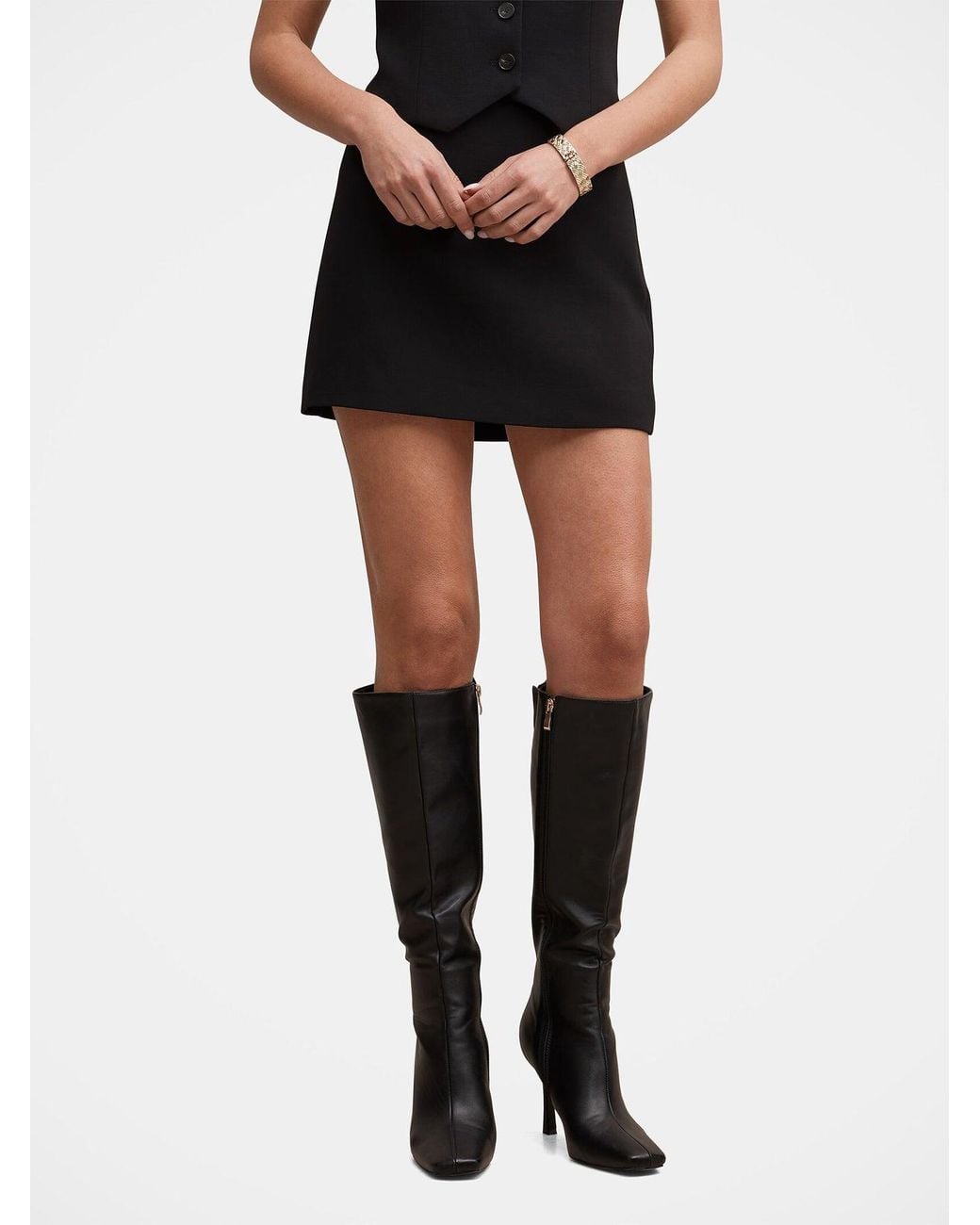 Forever New Black Demi Tailored Mini Skirt