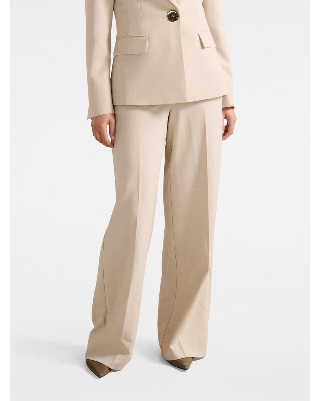 Forever New Natural Lulu Wide Leg Pants