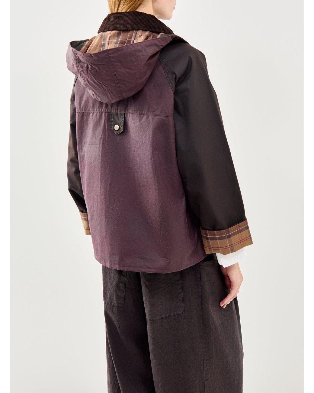 Barbour Purple Carville Wax Jacket Rustic