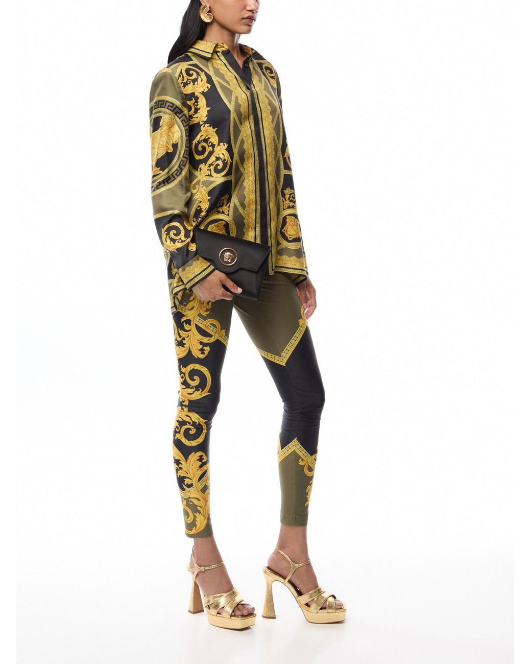 Versace Women's Lycra Baroque Coupe Des Dieux Print leggings