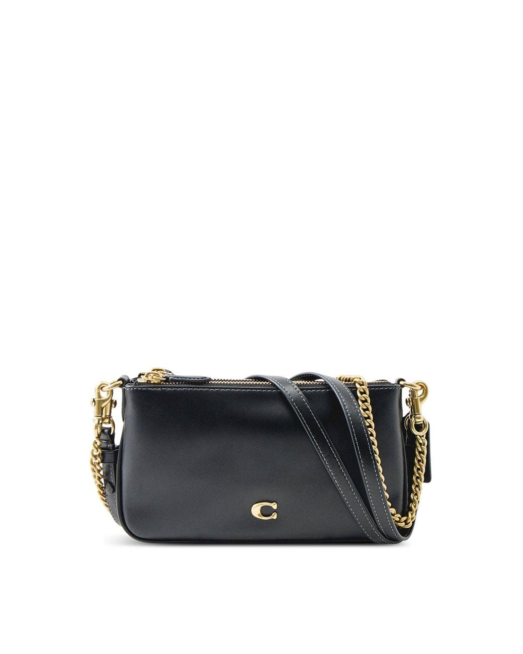 COACH Black Audrey Refined Calf Crossbody Bag