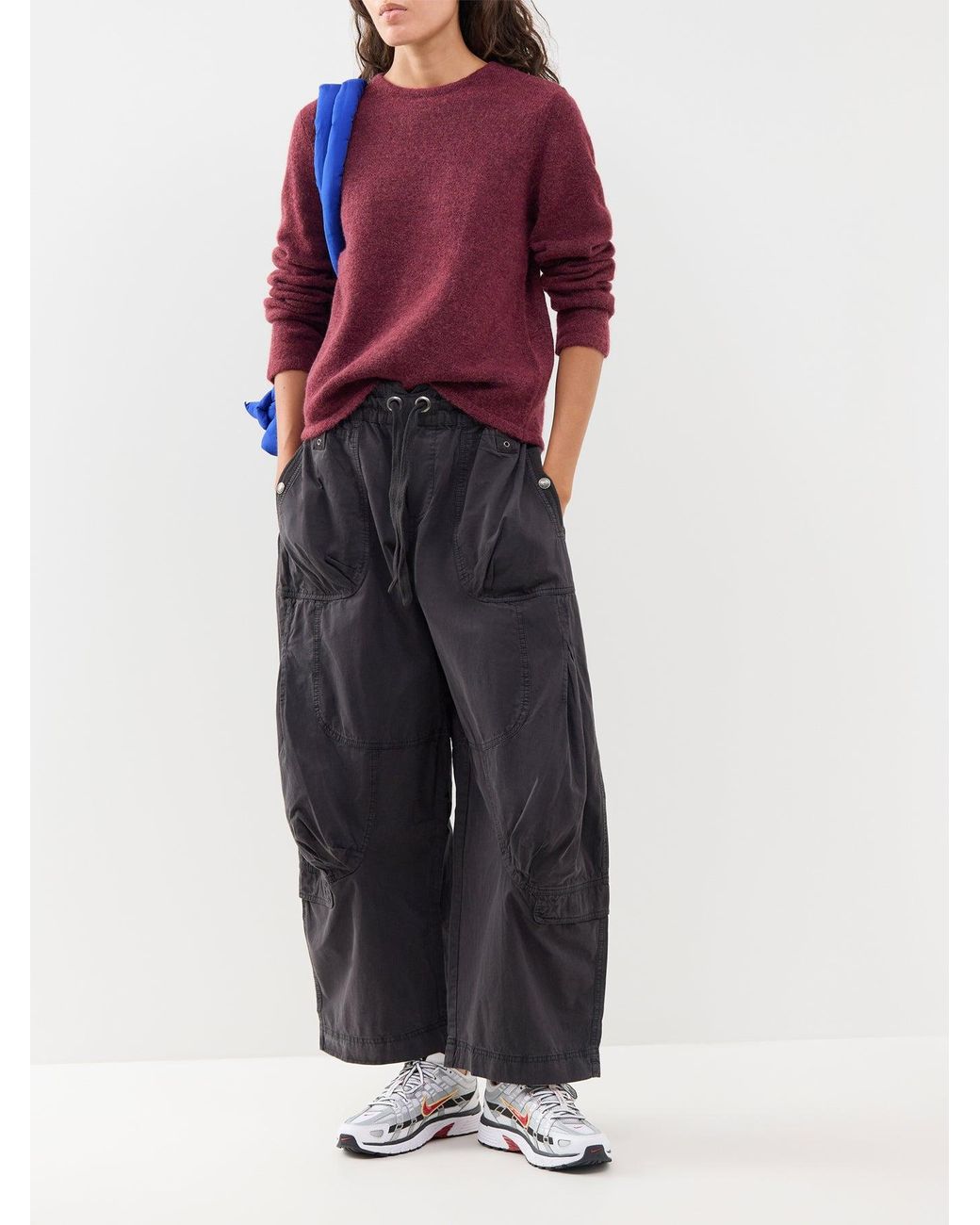 SELECTED Purple Lulu Crew Neck Jumper Burgundy