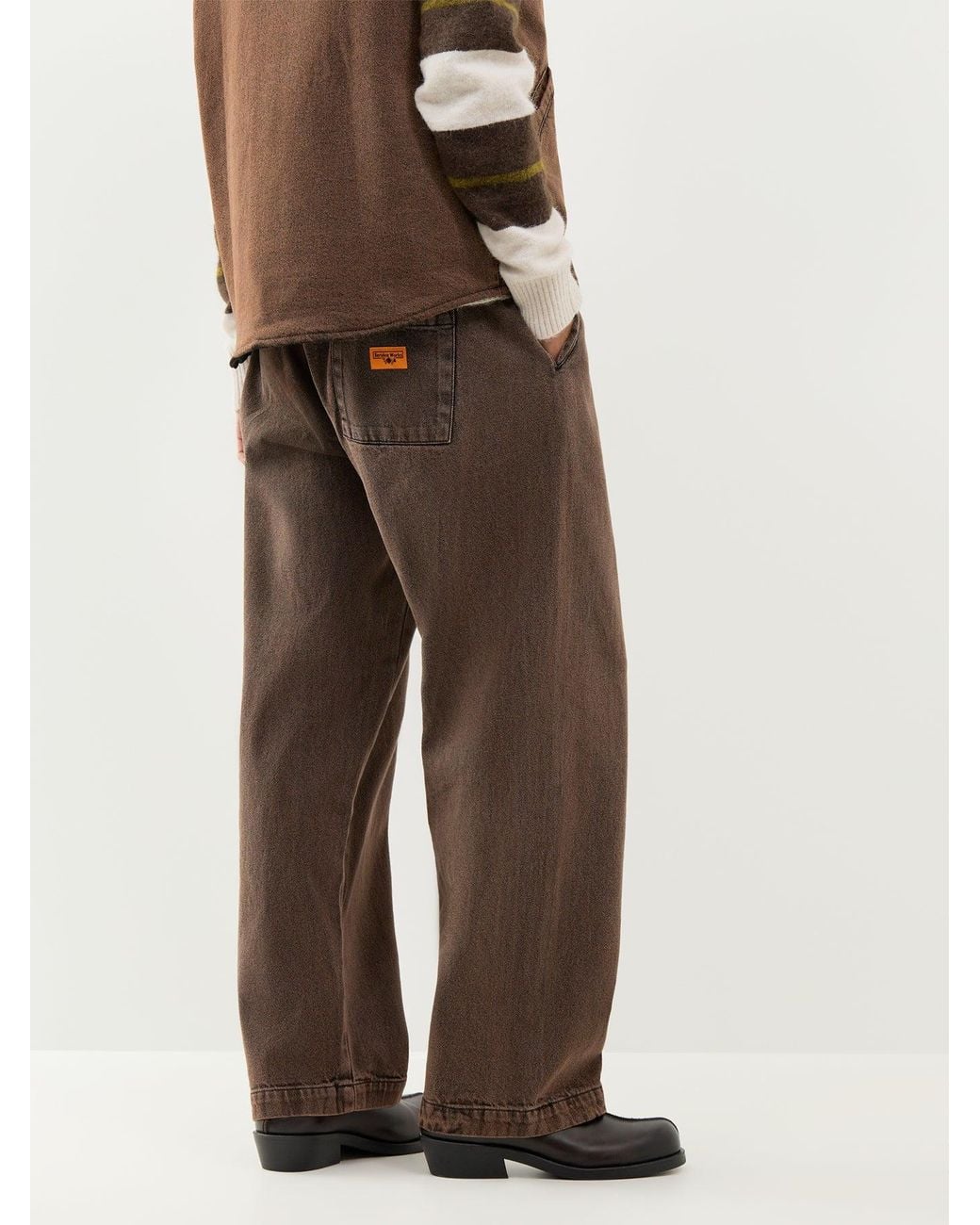 Service Works Brown Od Easy Chef Organic Trousers for men
