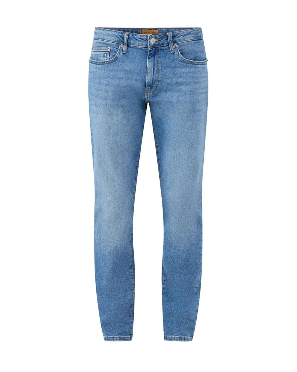 Only & Sons Blue Weft Regular Fit Straight Leg Jeans for men